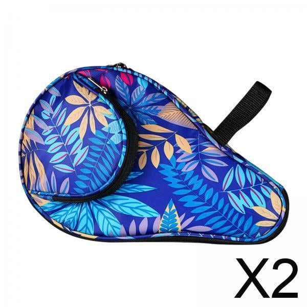 2xPing Pong Paddle Case Cremallera Resistente, Ligera Y Portátil Para Jóvenes Calabaza Azul