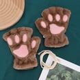 thumbnail image 3 of Guantes de pata de gato Guantes sin dedos de pata de gato de felpa duradera (café claro) Tmvgtek Para estrenar, 3 of 9