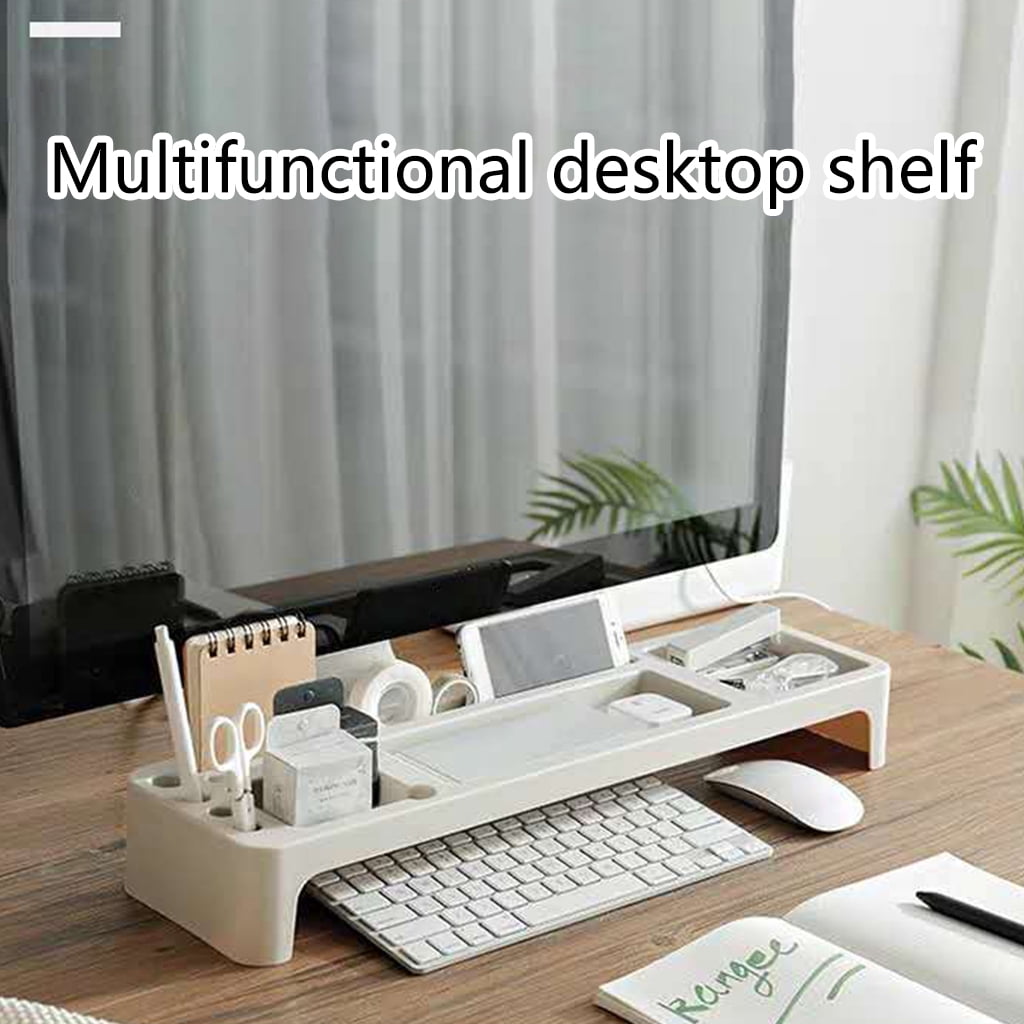 Plastic Desk Organizer Home Office Desktop Table Stationery Holder Keyboard Rack