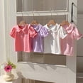 thumbnail image 4 of Girls Tshirts Summer Tops Short Sleeves Solid Color Graphic Tees Casual Crew Neck Basic Tees for Kids Hot Pink 7-8 Years, 4 of 5
