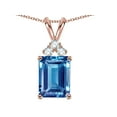 thumbnail image 3 of Star K � Emerald Cut 10x8 mm Genuine Blue Topaz Pendant Necklace, 3 of 9