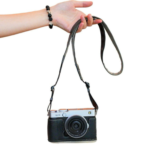 Half Leather Case for Camera with Precise Fit, Microfiber Lining, Easy Battery Access, and Quick-Release Screw Hole