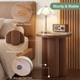 thumbnail image 3 of Wirrytor Small Round Side Table Set of 2, Accent Table for Small Spaces, Wood Fluted Nightstand , Sofa Couch End Table for Bedroom Living Room, Walnut, 3 of 8