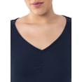 thumbnail image 4 of Fruit of the Loom Women's Beyond Soft Long Sleeve Waffle Top and Flannel Bottom Pajama Set, Sizes S-4X, 4 of 18