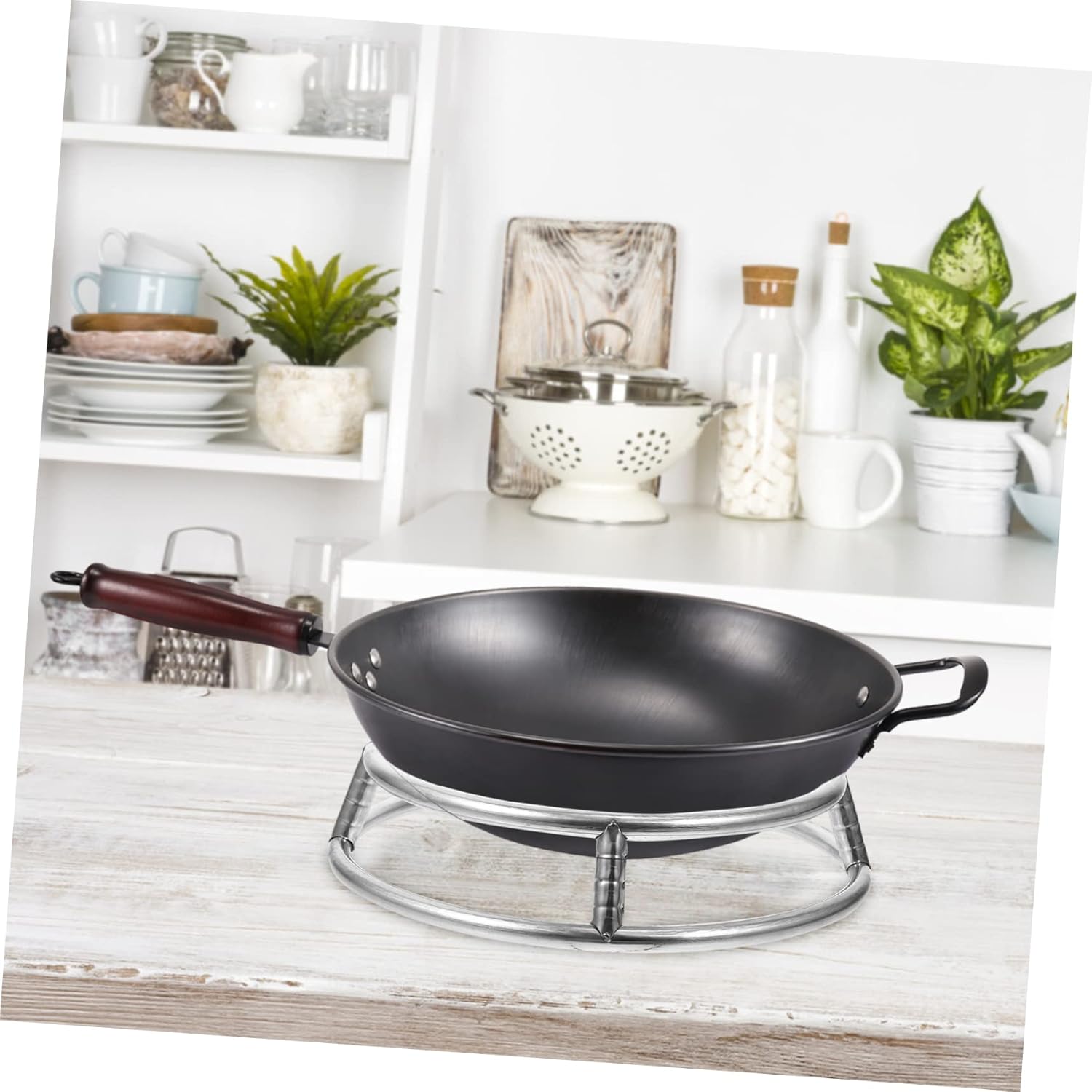 Stainless Steel Double-Layer Round Pot Rack for Gas Stove Heat-Proof Wok Ring Stand Anti-Scald Pot Holder 10.43 Inch Cooking Accessories for Home Kitchen