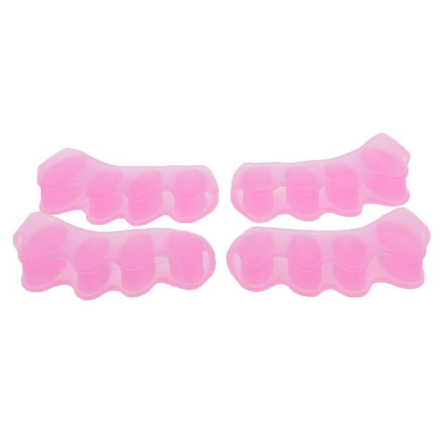 2 pares de separadores de gel para dedos valgos y enderezadores para dedos superpuestos y doloridos Rosado