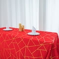 thumbnail image 2 of Efavormart 90"x156" Red Rectangle Polyester Tablecloth With Gold Foil Geometric Pattern, 2 of 11