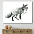 thumbnail image 2 of Designart ' Black and White Portrait Fox ' Farmhouse Canvas Wall Art Print, 2 of 4