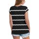 thumbnail image 3 of Eres Más Que una Camisa de Puntuación de Prueba Sexy de Manga Corta Lentejuelas Suelta Camisa de Blusa con Cuello en V, Poliéster, 3 of 8