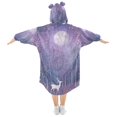 thumbnail image 2 of FORMRS Wearable Blanket Hoodie with Sleeves for Kids Cozy Flannel Sweatshirt, Purple Forest, 2 of 7
