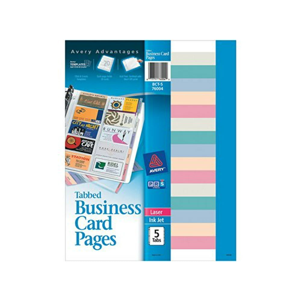 Avery(R) Business Card Holder Refill Sheets, Nonstick