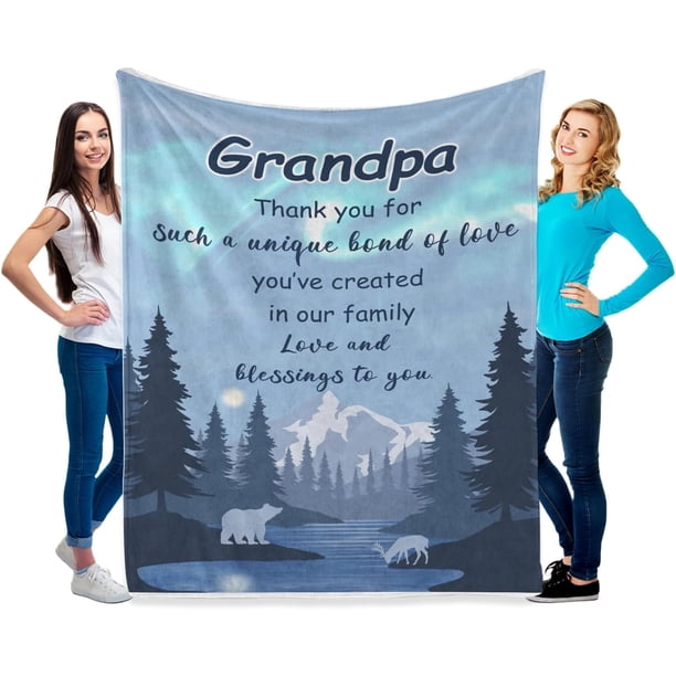 LHSHID Grandson Gift Blanket to My Grandson Blanket from GrandYes Best Grandson Gift Throw Blanket for Sofa Blanket as Graduation Cozy Flannel Blanket for All Season 50x60in