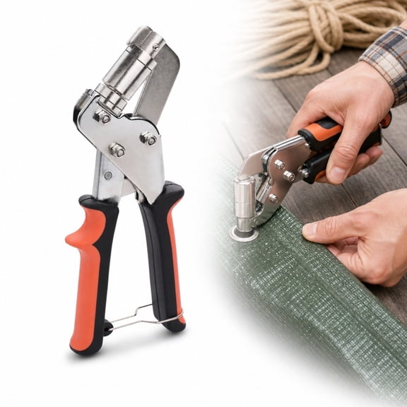 Heavy Duty Grommet Kit 6mm , Complete Grommet Tool Kit for DIY Tarp Ring Repair and Installation 3.9*8.6in