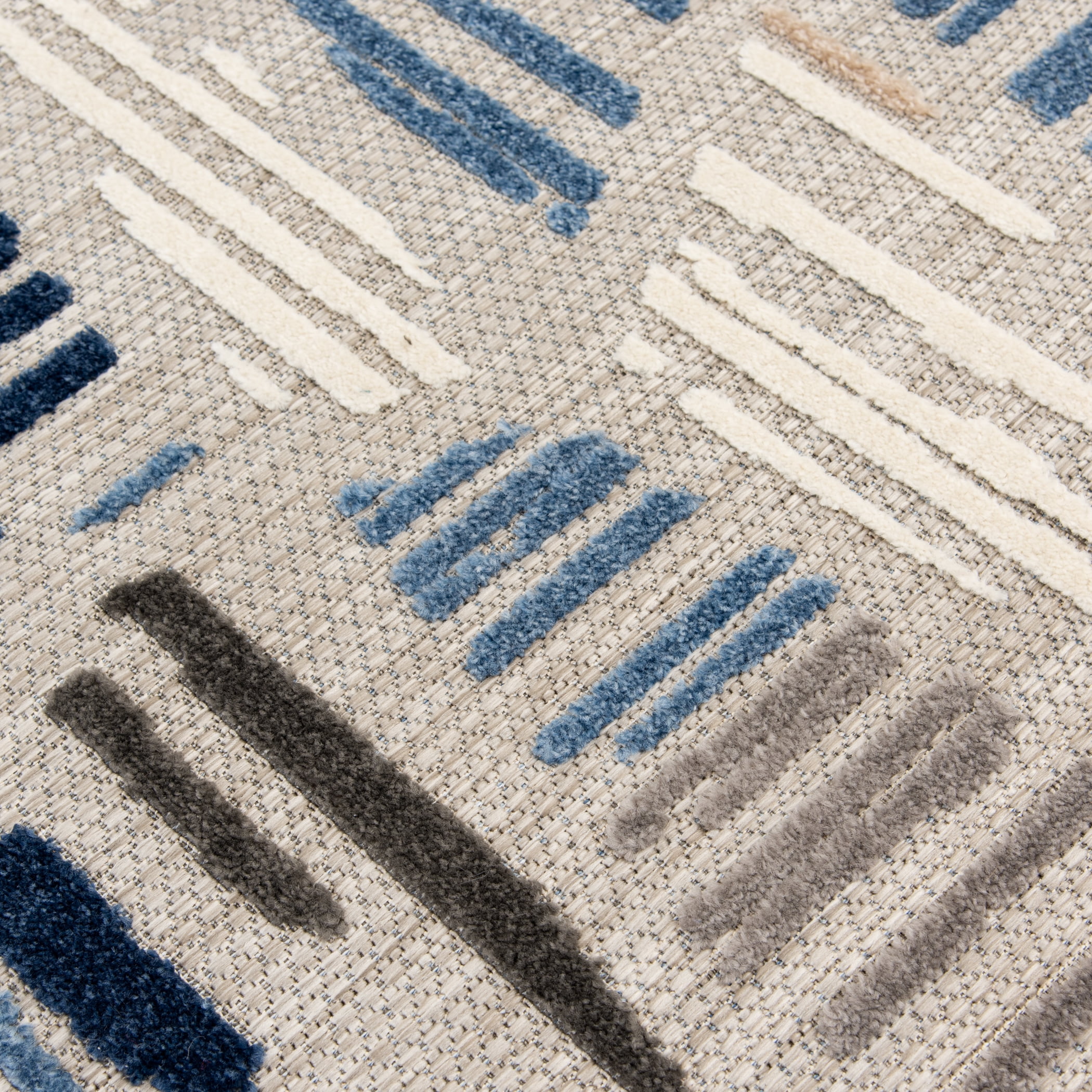Loomaknoti Fontana Hadrian 9' x 12' Geometric Indoor/Outdoor Area Rug , Gray/Blue