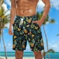 thumbnail image 2 of ZCFZJW Summer Tropical Print Beach Swim Trunks for Men Lightweight Quick Dry Drawstring Elastic Waist Bathing Suit Trendy Holiday Vacation Board Shorts with Pockets Black XXXL, 2 of 5
