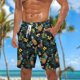 thumbnail image 4 of Mens Pantalones Cortos Cintura Elástica con Bolsillos Pantalones Cortos de Impresión de la Moda Casual, Pantalones de Playa de Cintura Elástica con Bolsillos, Poliéster, 4 of 5