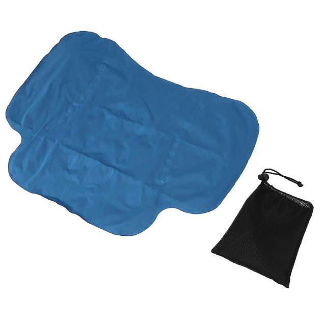 Oreiller lombaire gonflable de voyage pour avion, ergonomique, doux, pour chaise de bureau, pour hommes et femmes, gonflage par pression, bleu foncé