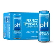 Perfect Hydration 9.5 pH Alkaline Water, Electrolytes for Taste, Recyclable Aluminum Cans, 16.9 Ounce Tallboy Cans, Pack of 12