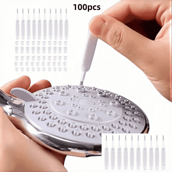 100-pieces showerhead hole cleaning brush, precision small-hole cleaning tool for bathrooms