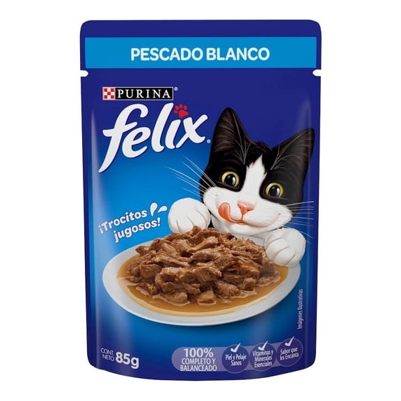 Alimento para Gato Purina Felix ¡Trocitos Jugosos! Pescado Blanco 85 g