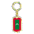 thumbnail image 4 of Maldives Flag Swivel Keychain Dog Tag Stainless Steel or 18k Gold, 4 of 10