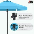 thumbnail image 4 of ABCCANOPY 7.5ft Outdoor Market Hand Push Patio Umbrella With Hanging Edge,12+Colors, Turquoise, 4 of 8