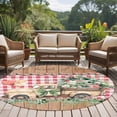 thumbnail image 4 of Eucalyptus Trucks Round Area Rug 6Ft Washable Circle Rugs for Bathroom Office, Spring Rustic Floral Wooden Red Plaid Non-Slip Carpet Floor Mats Indoor Outdoor Carpet Runner Aesthetic Home Decor, 4 of 8
