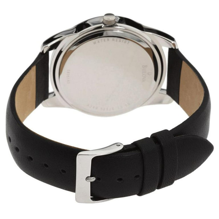 Caravelle 43A101 Men's Black Dial Black Leather Strap Dress Watch -  Walmart.com