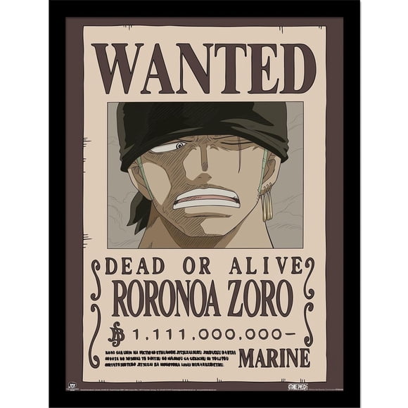 One Piece Recherché Roronoa Zoro Affiche Encadrée