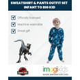 thumbnail image 4 of Jurassic World Jurassic Park Blue French Terry Sweatshirt and Jogger Pants Set Little Kid to Big Kid, 4 of 5