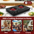 CUSIMAX 1800W Ceramic Electric Double Burner, Dual Control Infrared