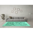 thumbnail image 3 of Ahgly Company Machine Washable Indoor Rectangle Abstract Turquoise Blue Contemporary Area Rugs, 7' x 9', 3 of 4
