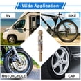 thumbnail image 2 of 1 juego de extensión de válvula de neumático de cobre de 180 grados con extensor de vástago de válvula de acero inoxidable universal de 75 mm para automóvil, motocicleta, RV, camión y bicicleta, 2 of 6