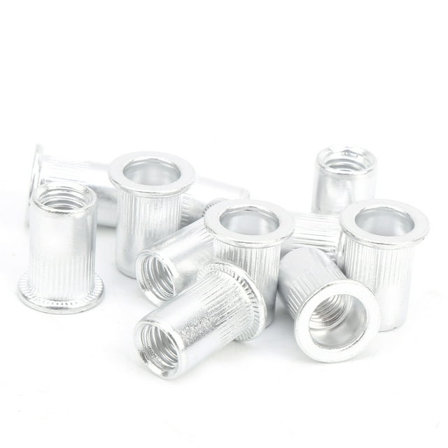Écrous de Rivetage Tête Plate Écrous de Rivetage en Aluminium Galvanisé 100 Pcs Écrous de Rivetage en Aluminium Tête Plate Accessoires de Quincaillerie Verticale Wj-30045