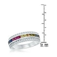 thumbnail image 3 of Sterling Silver or 14K Gold over Silver Channel-Set w/ Rainbow CZ and w/White CZ Ring, 3 of 5