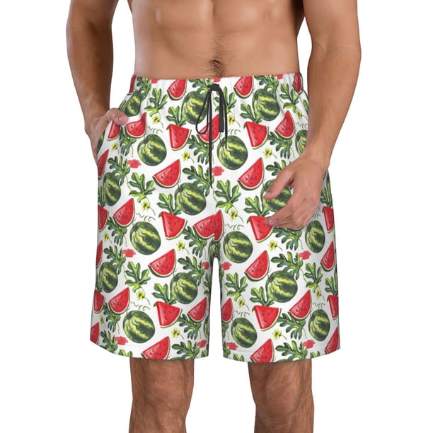 Fotbe Watermelons Trajes de Baño Estampados para Hombre, Shorts de Verano de Secado Rápido, Ropa de Playa, Bañadores-Medium