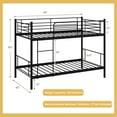 thumbnail image 3 of Costway Metal Twin Over Twin Bunk Bed with Built-in Ladder Safety Guardrail Black, 3 of 9
