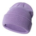 thumbnail image 2 of Wdgfv Unisex Kids Ribbed Knit Beanie Hat, Soft Stretch Solid Plain Winter Warm Skull Cap, Thermal Windproof Cold Weather Hat for Boys Girls 2-6 Years, 2 of 3