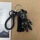 thumbnail image 2 of Cuerda tejida de cuero Bomgom Popobe Gloomy Rhinestone llavero borla gafas oso llavero anillo titular bolso encanto colgante negro xuanjing  unisex, 2 of 2