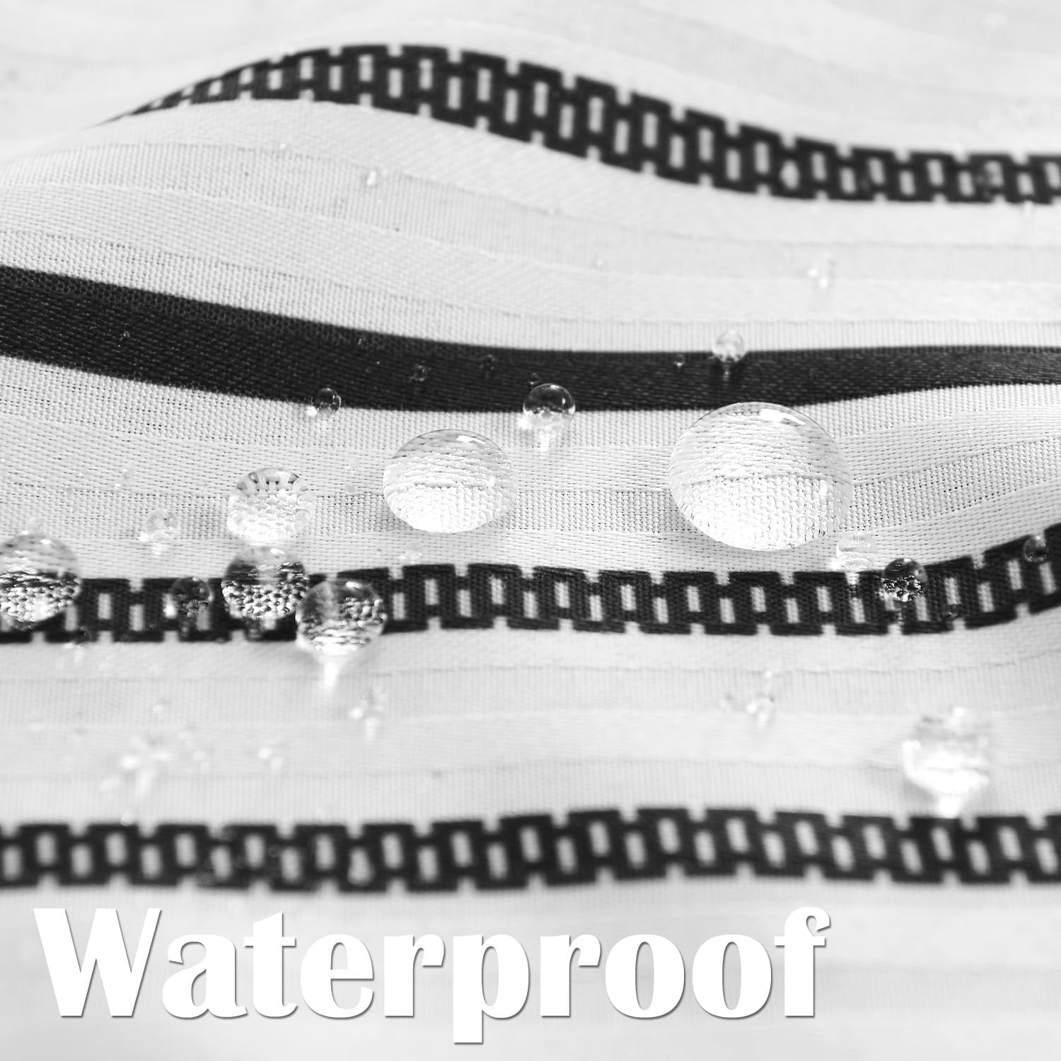 Black and White Shower Curtain Fabric Shower Curtain for Bathroom Modern Black Striped Shower Curtain Fall Waterproof in Bath 70x72 inches Long Shower Curtains Set with Curtain Hooks