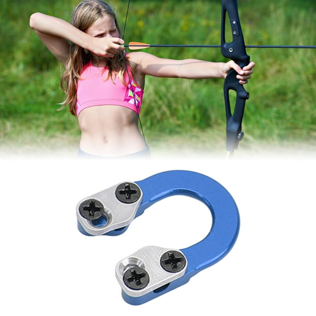 Archery D Loop Compound Bow, Eliminate Bowstring Wear Easy To Install Aluminum Alloy Small Eliminate Bow Pain Compound Bow D Loop for Compound Pulley Bow Black,Blue,Red