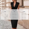 thumbnail image 3 of Women's Midi Pencil Dress Sleeveless Draped Cowl V Neck Elegant Sheath Dress formal office Cocktail Wedding Guest Dress Evening Gown Wine, 3 of 5