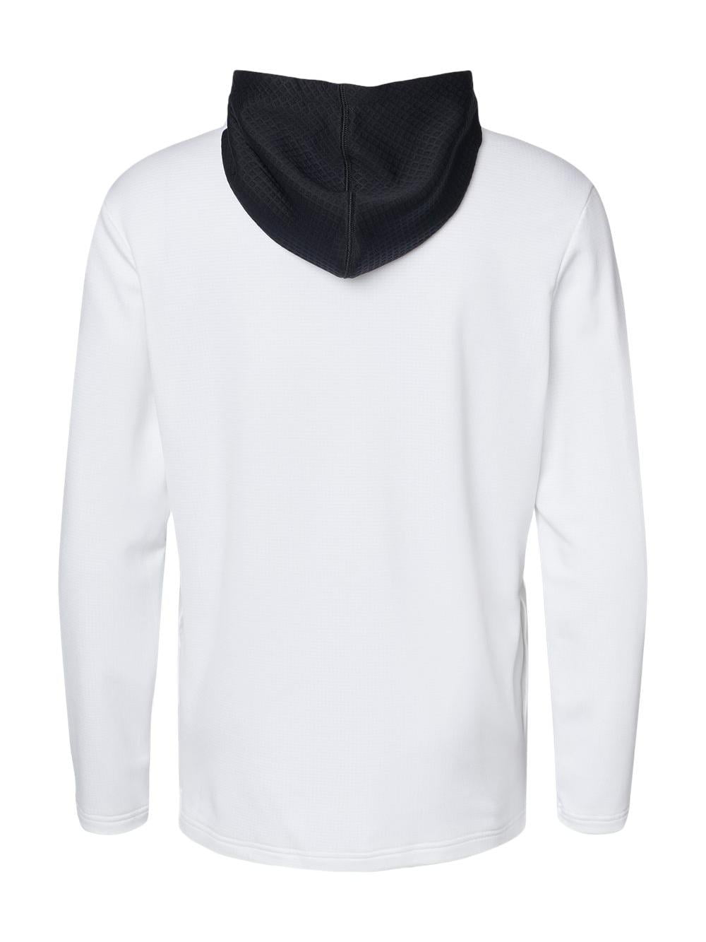 Adidas - Textured Mixed Media Hooded Sweatshirt - A530 - White - Size: S