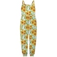thumbnail image 2 of ZCFZJW Toddler Baby Girl Jumpsuit One Piece Floral/Dinosaur/Solid/Color Sleeveless Playsuit Strap Romper Harem Pant with Pockets Summer Outfit Clothes(#02-Green,4-5 Years), 2 of 5