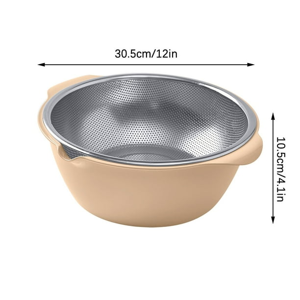 Suministros de cocina, colador microporoso de acero inoxidable 304 con asa, juego de colador microporoso para lavar arroz, verduras y escurrir pasta cocida.