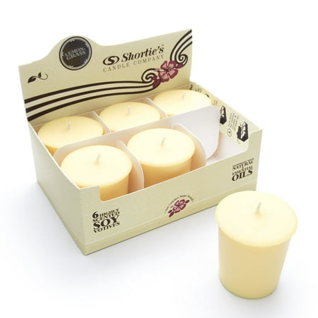 Lemongrass Soy Votive Candles - Scented with Natural Fragrance Oils - 6 Yellow Natural Votive Candle Refills - Fresh & Clean