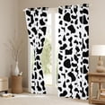 thumbnail image 3 of Homewish Fashion Cow Print Black Out Curtains, Black White Abstract Ombre Curtains Pack of 2 (42x63 Each), Teens Adult Women Bedroom Curtains, Curtains and Drapes Decor, 3 of 5