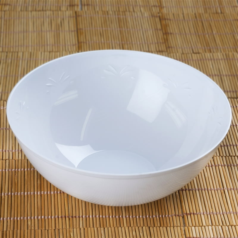 4 Pack White Round Disposable Serving Bowls 32 Oz Plastic Salad Bowls ...