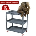 thumbnail image 4 of 3 Tier Rolling Cart, Thicken Movable Cart with Lockable Wheels Handle, Utility Cart, 4 of 8
