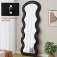 thumbnail image 5 of Black Flannel Wavy Full-Length Floor Mirror, for Bedroom & Living Room, Wall-Mounted or Leaning Design, 5 of 8